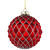 3.25" Red and Silver Glittered Glass Christmas Ball Ornament