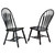 Set of 2 Black Antique Comfort Back Dining Chairs