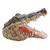 12.5" Crocodile Head Hand Painted Outdoor Garden Statue