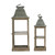 Set of 2 Gray and Silver Classic Scape Lanterns 25.5"
