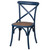 34.75" Blue and Brown Classic Bistro Chair