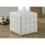 17" White Contemporary Cubic Upholstered Ottoman