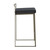 Set of 2 Industrial Counter Stools in Black Velvet and Antique Finish 31"