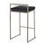 Set of 2 Industrial Counter Stools in Black Velvet and Antique Finish 31"