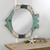 25.25" Blue and White Fish Frame Wall Hanging Mirror