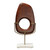 16.5” Dark Brown and White Marble Tall Wood Object Sculpture