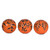 Set of 3 Orange and Black Floral Marbleized Spherical Ball Decorative Accents 3.75" - 33682763