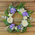 Daisy and Peony Foliage Twig Artificial Floral Wreath, Purple 22-Inch