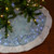 48" LED Blue Iridescent Glittered Snowflakes Christmas Tree Skirt