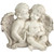16" Sitting Cherub Angels with Bow and Heart Outdoor Garden Statue