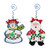 Set of 4 Red Snowman and Santa Claus Christmas Ornaments 5"