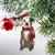 4" Sitting Pitbull Dog Christmas Ornament