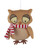 5.25" Gray and Black Plush Snow Owl Christmas Ornament