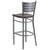 43.5" Silver and Mahogany Brown Slat Back Restaurant Barstool