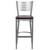 43.5" Silver and Mahogany Brown Slat Back Restaurant Barstool