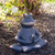 11" Yoga Frog in  Sukhasana Position Outdoor Garden Statue