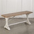 51" Brown and Distressed White Modern Style Rectangular Wooden Bench"