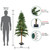6' Pre-Lit Pencil Alpine Artificial Christmas Tree, Clear Lights
