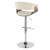 42"Beige and Silver Vintage Mod Mid-Century Modern Adjustable Bar stool with Swivel in Walnut and Cream Fabric by LumiSo