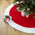 Velveteen Christmas Tree Skirt - 60" - Red and White