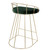 Set of 2 Gold Accent Green Upholstered Metal Indoor Bar Stools 31.25"
