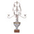 29.5" White and Brown Vintage Style Distressed Finish Candelabra
