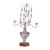29.5" White and Brown Vintage Style Distressed Finish Candelabra