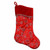 20.5" Red and Silver Glittered Floral Shadow Cuffed Christmas Stocking