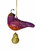 5" Purple Glittered Bird with Pear Glass Christmas Ornament