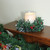 6" Clear and Green Boxwood with Berry Tipped Christmas Hurricane Pillar Candle Holder