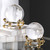 Set of 2 Crystal Ball with Gold Stand 7"
