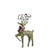 3.75" Gold and Red European Glitter "Joy" Reindeer Christmas Ornament