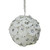 Glittered White and Silver Shatterproof Floral Petals Christmas Ball Ornament 4" (100mm)