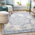 8.8' x 12.25' Traditional Style Beige and Blue Rectangular Area Throw Rug