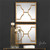 Set of 2 Gold Wooden Framed Beveled Square Wall Mirror 24"