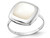 White Mother of Pearl Ring in Sterling Silver - 68QGG7010MOP-4.5