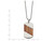 Mens Dog Tag Pendant Necklace with Rosewood Inlay in Titanium with Chain