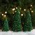 Set of 3 Green and Yellow Twinkling Lit Christmas Tree Tabletop 41"