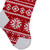 21.5" Red and White Knitted Snowflake Christmas Stocking with Fleece Cuff