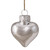 Shiny Finish Glass Heart Christmas Ornaments - 1.5" (40mm) - Silver - 56ct
