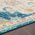 9.25' x 12.25' Distressed Finish Blue and Orange Rectangular Area Throw Rug