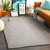 8' x 10' Braided Design Ivory and Gray Rectangular Area Throw Rug
