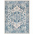7.8' x 10.25' Beige and Peacock Blue Distressed Finished Rectangular Area Throw Rug