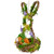 14.5" Brown and Green Artificial Floral Bunny Shaped Basket