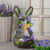 14.5" Purple and Green Artificial Floral Bunny Shaped Basket