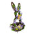 14.5" Purple and Green Artificial Floral Bunny Shaped Basket