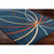 12' x 15' Contemporary Style Navy Blue and Orange Rectangular Area Throw Rug