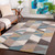 2' x 3' Triangular Geometric Pattern Light Gray and Brown Hand Tufted Wool Area Rug