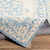 8' x 10' Medallion Blue and Beige Rectangular Hand Tufted Wool Area Throw Rug