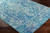 2' x 3' Traditional Style Teal Blue and Beige Rectangular Area Throw Rug